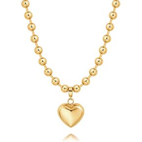 POTESSA 18K Gold Plated Pendant Necklace Medallion Coin Heart Y Shaped Chain Toggle Necklace for Women Jewelry in Kuwait