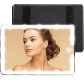 مرآة LED لإكسسوارات Car Sun Visor ، مرايا أقنعة السيارات متوسطة الحجم مع أضواء قابلة للضعف 3 ألوان ، لطيفة لمكياج الغرور للسيارة العالمية ، مرآة الرؤية الخلفية المضاءة