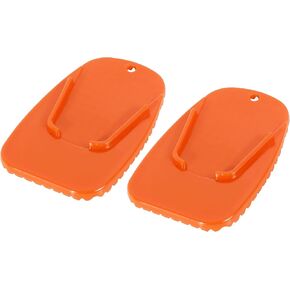 F FIERCE CYCLE 2pcs Motorcycle Kickstand Pad Support Plate Pad Parking Stand Side Stand Extension Pad Orange