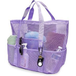 Rolling Nomad Extra Large Purple Beach Bags for Women, Swimming Mesh Totes, Travel Must Haves, Pool Essentials, Accessories, 24x8.5x15, 1 Pack