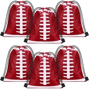 Shappy Soccer Drawstring Backpack, 6 Pieces, 17.2in x 13in, Polyester, Yellow, Lightweight, Foldable, Sport, Gym, Travel, School, Soccer Style, Unisex, Ages 6+, 22L in Kuwait