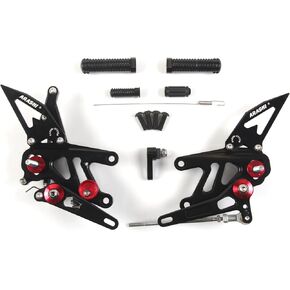 V2.0 Adjustable Rearsets Compatible with Aprilia RSV4 FACTORY APRC ABS SBK SE 2013-2016, RSV4 2017-2021, Tuono V4 1100 2017-2020, Black