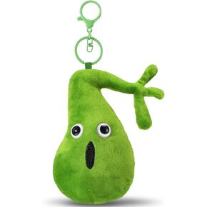 Sureio Gallbladder Plush Keychain 4.33in Green Gallbladder Plush Toy with Keychain Digestive System Health Education Gift for Gallbladder Surgery Recovery Items & Gastroenterology Awareness