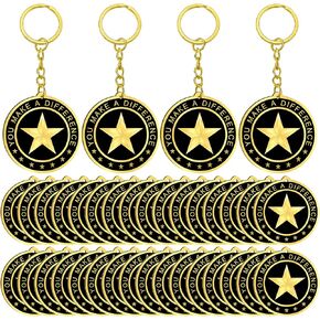 Sureio 50 Pcs You Make a Difference Keychains Bulk Star Recognition Reward for Mothers Day Nurse Graduation Gift Coworkers