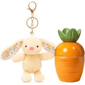 هدايا عيد الأم يوم الابنة أخت ، أرنب لطيف سلسلة مفاتيح ، Mini Bunny Keychain Presh Charm هدية للنساء - مربع هدايا لفتاة في سن المراهقة مع جزر سيراميك عيد الفصح عيد الميلاد