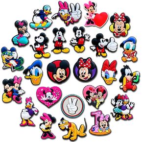 25Pcs Cartoon Shoe Charms for Clog Slides Sandals, Cute Shoe Accessories for Party Favor