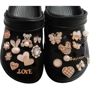 Bling Shoe Charms Chain Cute Enamel Rhinestone Shoe Charms for Clog Shoes Decoration