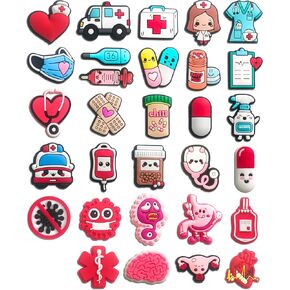 Medical Nurse Shoe Charms for Girls & Women, Cute Medical Accessories for Clogs, Kawaii Shoe Decoration Charms for Party Favor Gifts