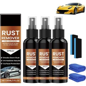 Nexa Rust Remover Spray, 2025 Upgrade Rust Remover for Metal, Multipurpose Rust Stain Remover,for Heavy Duty Rust Dissolver for Metal, Tools, Cars, Chains（30ML*3Pcs