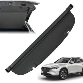 غطاء شحن الجذع لـ Mazda CX5 2017-2024 ، مع نهايات ملمس ألياف الكربون ، وظل أمان قابل للسحب للخصوصية ، CX-5 الملحقات