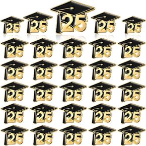 Misdary 30 Pcs Graduation Cap Lapel Pin Class of 2025 Graduation Pin Bulk Enamel Jewelry Brooch for Her Him School Student Accessories