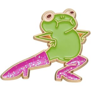 Caiyao Pink Glitter Boots Cute Frog Enamel Pins for Women High Heeled Shoes Cartoon Frog Novel Funny Hard Enamel Pins for Backpacks Badges Hats Jackets