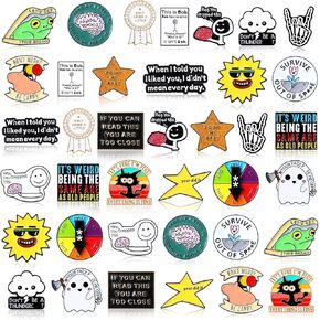 Giegxin 40 Pcs Funny Enamel Pins for Backpacks Sarcastic Cute fun Pins Bulk Silly Cool Lapel Brooches for Adults Teen Clothes Bags Accessories Gift