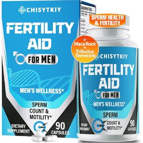 Male Fertility Supplements, Advanced Fertility Supplement for Men Optimal Sperm Count Motility & T-Level with Maca Root, Tribulus Terrestris, Zinc, CoQ10, Pre Conception for Him, 90 Caps