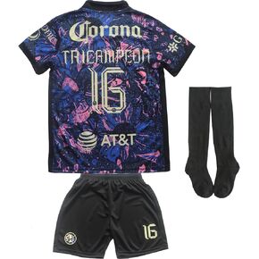 C. America Tricampeon #16 Youth Sportswear Kids Home Soccer Jersey/Shorts Football Socks Set