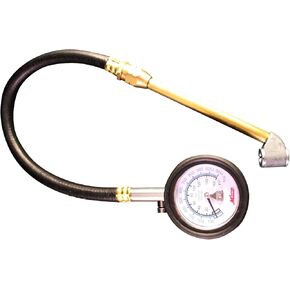 Milton (S-936) High Pressure Dial Tire Pressure Gauge - Dual Head Air Chuck, 12" Hose