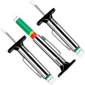 3 Pack Tire Thread Depth Gauge, Color Coded Tread Depth Gauge with Pocket Clip, Tire Depth Gauge Accurate Measure Tool in 1/32" for Car Trucks Motorcycles Various Vehicle- Silver