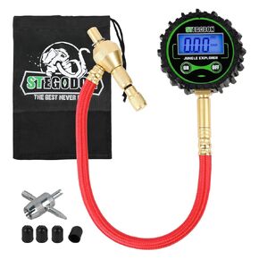 4x4 Digital Tire Deflator Kit, Professional Tire Pressure Gauge 0-250 PSI Heavy Duty Tire Gauge (Stainless Steel) Pressure Gauge Rapid Air Down Kit