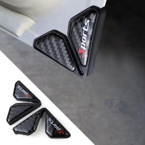 2PCS Car Door Corner Guards, Carbon Fiber Auto Front Door Edge Guards for Door Corner, Anti-Collision Car Door Corner Protector Sticker, Universal Car Accessories Decoration (Black Sport)