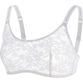 Women's Lace Bralette for Women Ultra Soft Unlined Wireless Comfortable Lace Mesh Minimizer T-Shirt Bras S-3XL