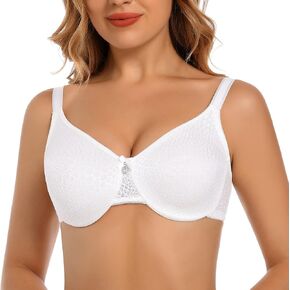 sheroine Women's Underwire Seamless Unpadded Bra Minimizer Unlined Full Coverage Bras