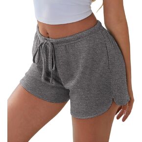 Ekouaer Womens Waffle Knit Pajama Shorts Soft Drawstring Lounge bottoms Casual Workout Shorts with Pockets in Kuwait