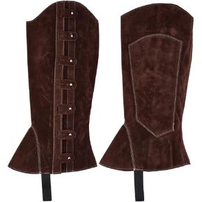 GORGECRAFT 2Pcs Renaissance Boots Covers Knight Pirate Leg Guards Medieval Shoe Cover Renaissance Imitation Leather Leg Wraps Footwear Accessories for Halloween Cosplay Viking Costume Coconut Brown