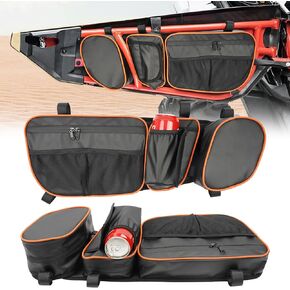 BORDAN X3 Door Storage Bags Fit for Can-Am Maverick X3 MAX models 2017-2025, X3 Front Door Bag with Removable Knee Pad, Upgraded PVC Waterproof UTV Side Bags, Pack of 2, Orange