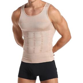 Mens Slimming Tank Top Body Shaper Compression Shirts for Men Slim Undershirts Abs Vest for Workout Abdomen,