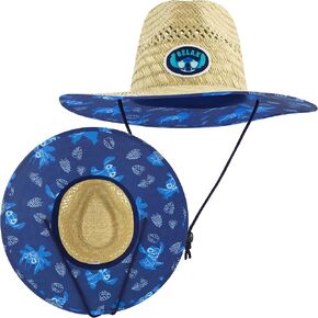 Disney Lilo and Stitch Hat, Adult Large Straw Lifeguard Cap for Men and Women, Wide Brim with Logo
