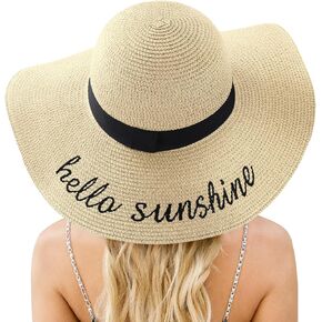 Beach Sun Hats for Women, Straw Hat for Women, Womens Sun Hat UPF 50+ UV Protection, Summer Hats Packable Foldable