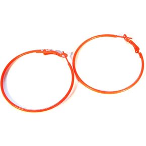 Orange Hoop Earrings 50mm or 2 inch Hoop Earrings Simple Thin Hoops