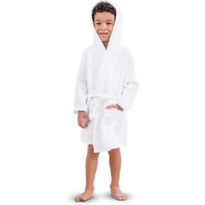 Comfy Cubs Muslin Bath Robe for Kids - 100% Cotton, 4-Layer Absorbent Muslin Fabric - Hooded with Pockets and Belted