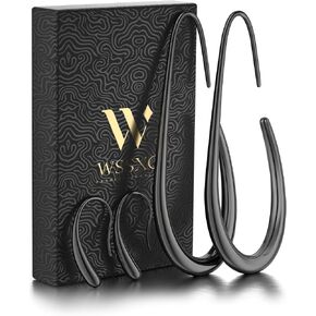 2Pairs Lightweight Teardrop Hoop Earrings for Women - 18k Gold Plated Large Small Size Oval Pull Through Hoop Earrings Teen Gift High Polished Statement Jewelry for Women