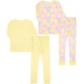 Sleep On It Girls Pajama Sets Soft Breathable Viscose Bamboo Toddlers Girls Pajamas with Fun Prints Sizes for Kids Sleepwear