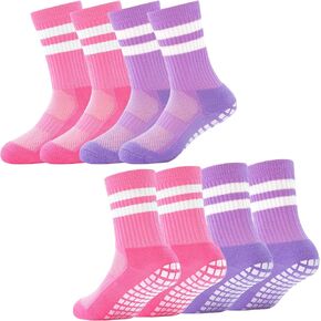 جوارب جوارب الفتيات من Elutong مع قبضة الشباب الرياضية غير المجلس على الجوارب Slip-Scercer Soccer Grippy Crew Socks لمدة 7-16 سنوات