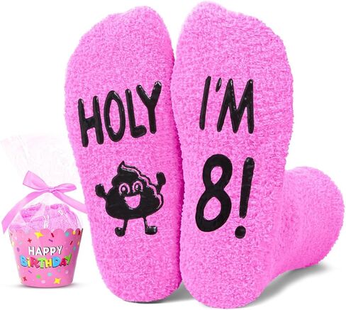 HAPPYPOP Birthday Gifts for Girls - Fuzzy Socks for Kids Age 6-12, Birthday Gift Ideas for Girls 6-12 Years Old in Kuwait