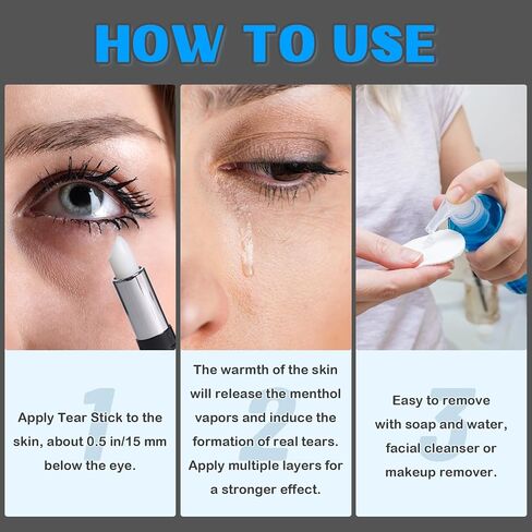 BOBISUKA Tear Stick with Natural Menthol For Actors & Actresses, Professional Cry Stick with Real Tear On Cue Ideal for SFX Makeup, Film, Theatre, TV Acting, Performance and Stage in Saudi Arabia