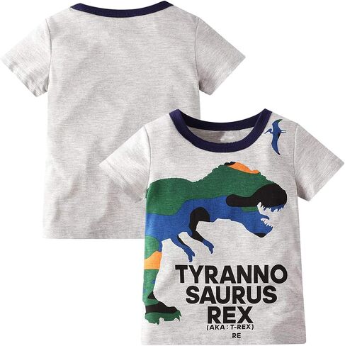 Boys Dinosaur Shirt 3 Pack Kids Short Sleeve T-Shirts Toddler Boy Tops Tee Size 2-8 Years in Kuwait