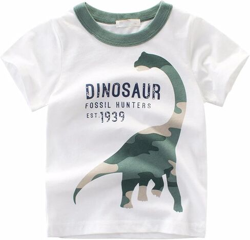 Boys Dinosaur Shirt 3 Pack Kids Short Sleeve T-Shirts Toddler Boy Tops Tee Size 2-8 Years in Kuwait