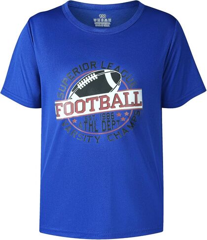 Boys' Sports Short Sleeve Crew Neck T-Shirts Kids Ball Print Tops Age for 4-14 Years 5-Pack in Saudi Arabia