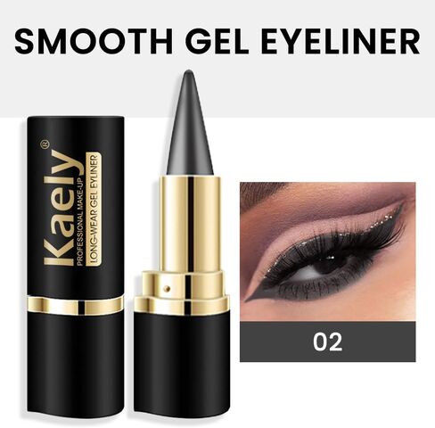 Kaely 2Pcs Black Brown Gel Eyeliner Pencil, Natural Black Eyeliner Cream for Waterline, Crayon Eye Liner Waterproof Smudge Proof, Smokey Eye Eyeshadow Palette Halloween Makeup, delineador de ojos in Saudi Arabia