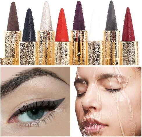 Kaely 2Pcs Black Brown Gel Eyeliner Pencil, Natural Black Eyeliner Cream for Waterline, Crayon Eye Liner Waterproof Smudge Proof, Smokey Eye Eyeshadow Palette Halloween Makeup, delineador de ojos in Saudi Arabia