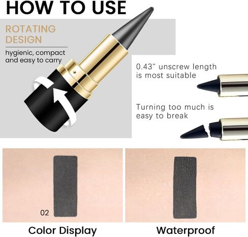 Kaely 2Pcs Black Brown Gel Eyeliner Pencil, Natural Black Eyeliner Cream for Waterline, Crayon Eye Liner Waterproof Smudge Proof, Smokey Eye Eyeshadow Palette Halloween Makeup, delineador de ojos in Saudi Arabia