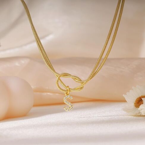 Initial Bracelet for Women Dainty 14k Gold Letter A-Z Bracelets for Women Non Tarnish Cute Thin Waterproof Knot Bracelets with Initials Jewelry Gift in Saudi Arabia