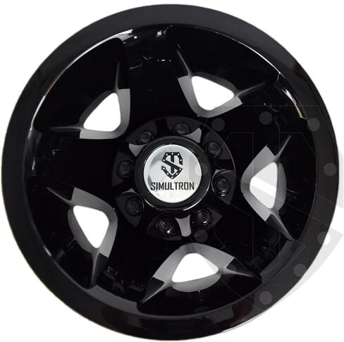 17BLK-G08-3500-BO 17" Glossy Black ABS Wheel Simulators for 2008-2010 GMC/Chevrolet 3500HD Dually (Full Simulator Set w/Silver Logos) in Saudi Arabia