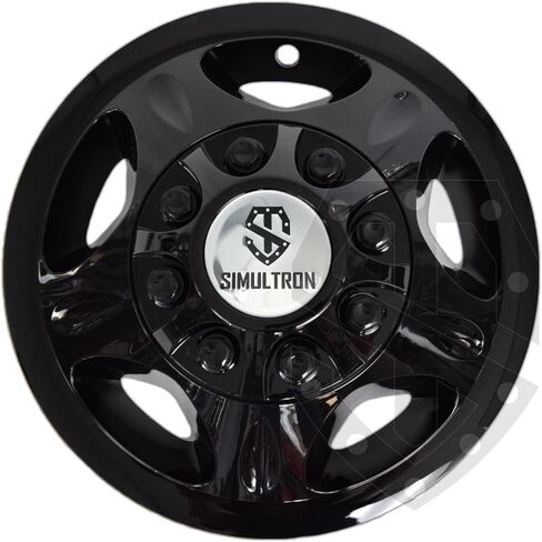 17BLK-G08-3500-BO 17" Glossy Black ABS Wheel Simulators for 2008-2010 GMC/Chevrolet 3500HD Dually (Full Simulator Set w/Silver Logos) in Saudi Arabia