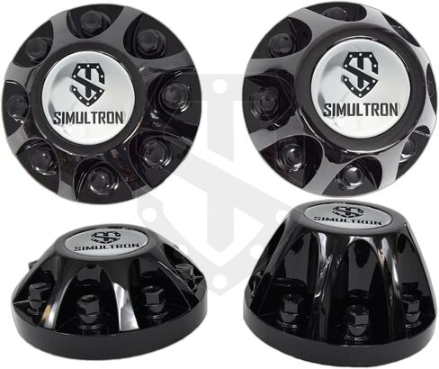 17BLK-G08-3500-BO 17" Glossy Black ABS Wheel Simulators for 2008-2010 GMC/Chevrolet 3500HD Dually (Full Simulator Set w/Silver Logos) in Saudi Arabia