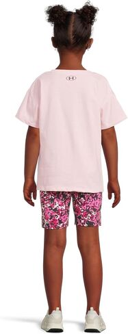 Under Armour Girls Girls Short Sleeve Shirt and Shorts Set, Durable Stretch and Lightweight in Saudi Arabia