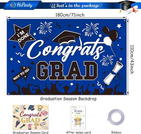 خلفية التخرج 2024، لافتة التخرج باللونين الأسود والذهبي، خلفية لافتة تهنئة التخرج لزينة التخرج فئة 2024، ديكورات حفلات التخرج لحفلة التخرج في المدرسة الجامعية 71 × 43 بوصة in Kuwait